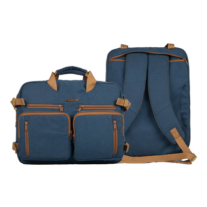 Dyad 21L Navy Canvas 2in1 Messenger Bag cum Backpack