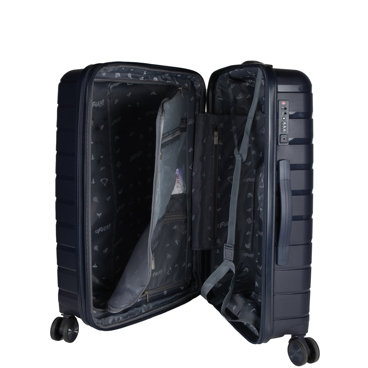 PPS27 24" Navy Blue Expandable Medium Check-in Suitcase