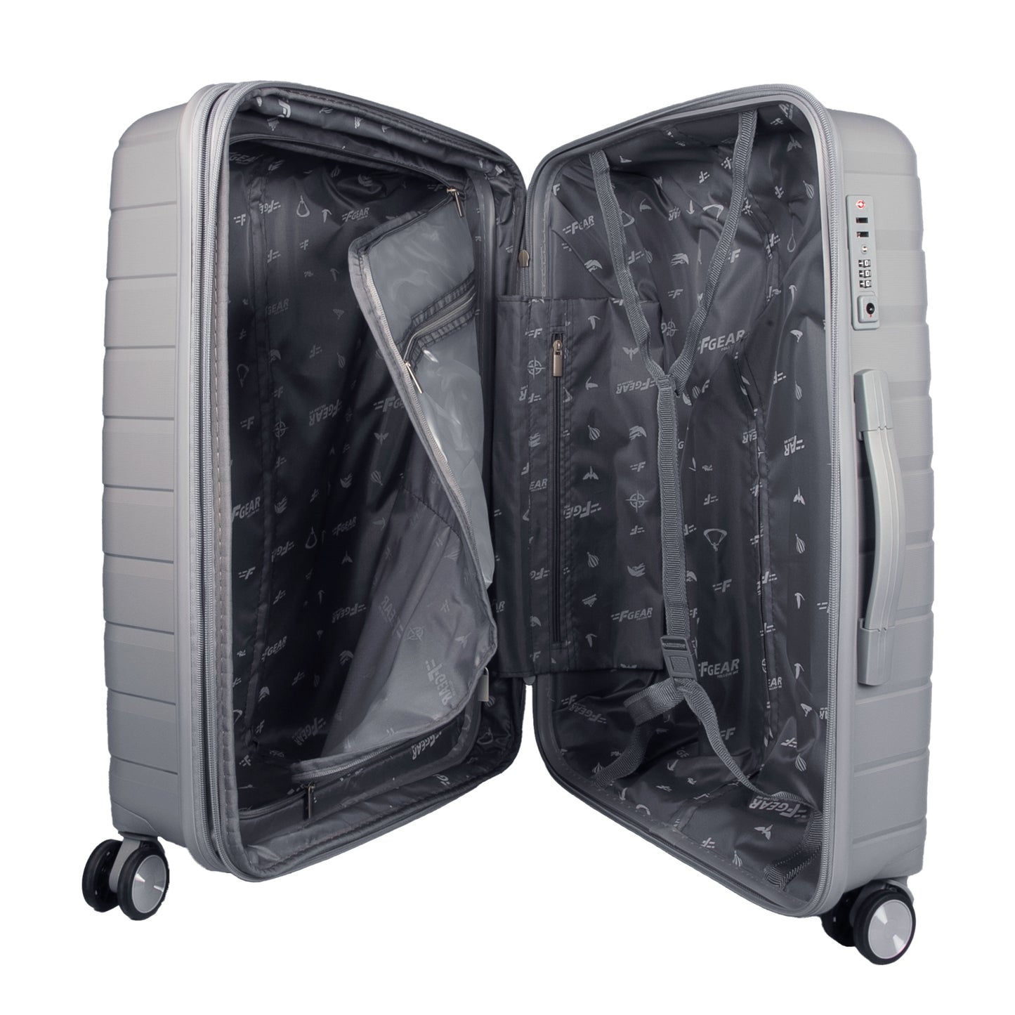 PPS27 28" Light Grey Expandable Large Check-in Suitcase