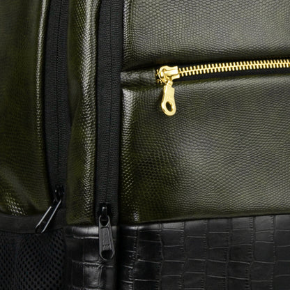 Mastermind 27L Green Vegan Leather Laptop Backpack