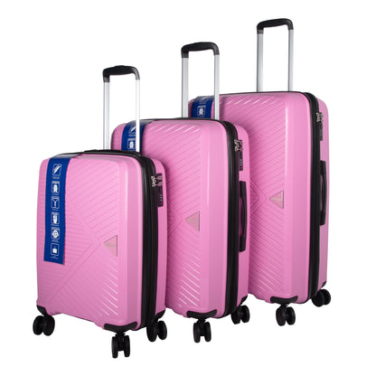 STV PP03 Pink Expandable Cabin Suitcase Set of 3