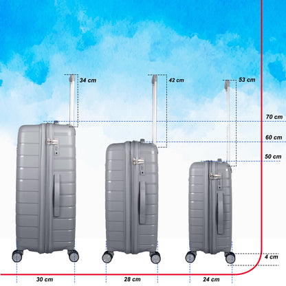 PPS27 Light Grey Suitcase Set of 3