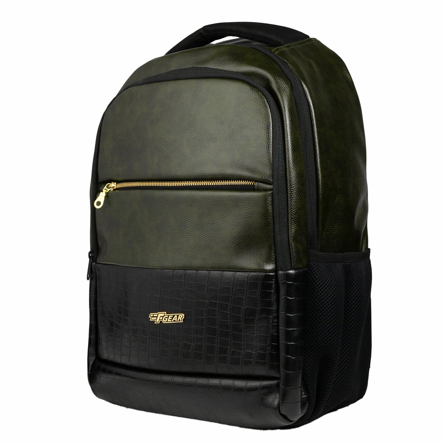 Mastermind 27L Green Vegan Leather Laptop Backpack