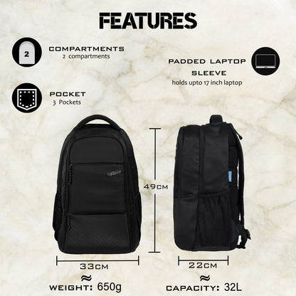 Arigato 32L Black Laptop Backpack