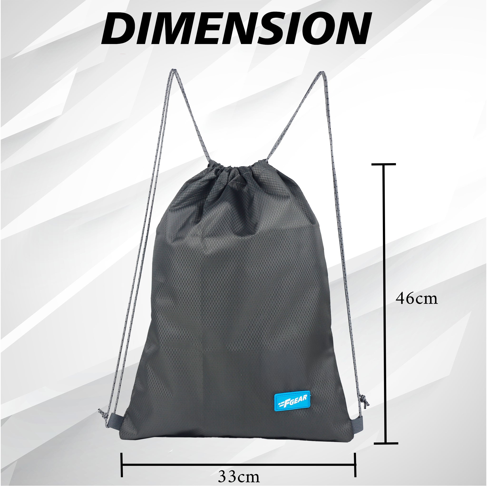 String V2 8L Grey Drawstring Bag