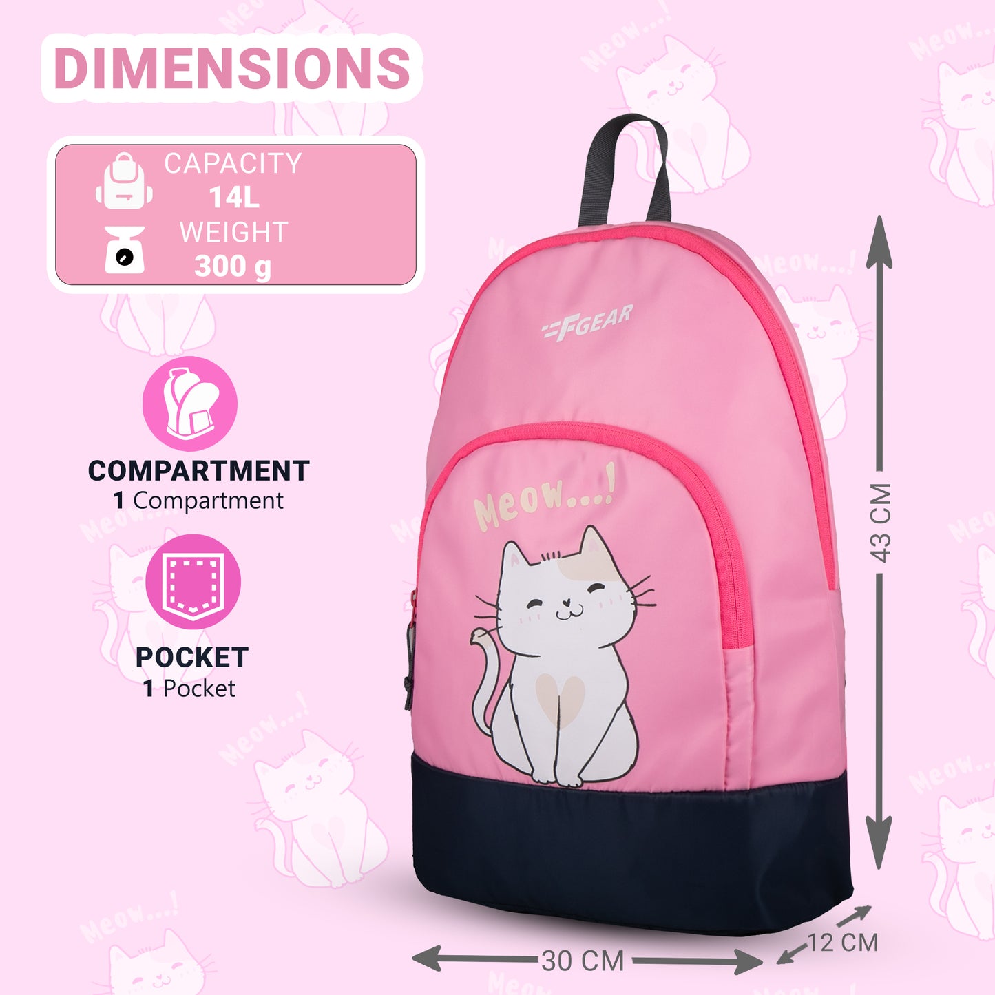 Jasper 14L Pink Kids Backpack