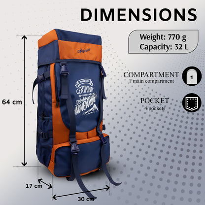 Ridge 32L Navy Blue Rucksack