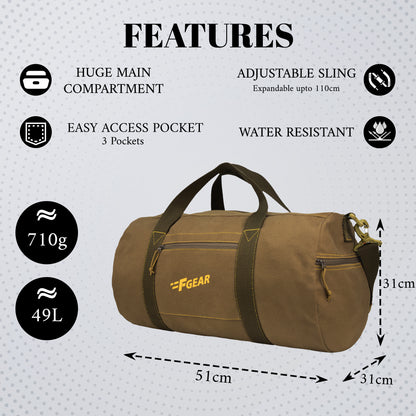 Sergeant 49L Canvas Olive Gym Bag