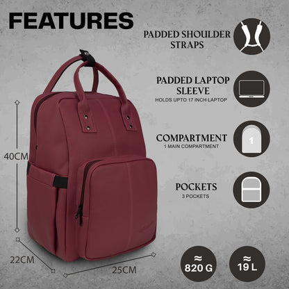 Judy 19L Maroon  Laptop Backpack