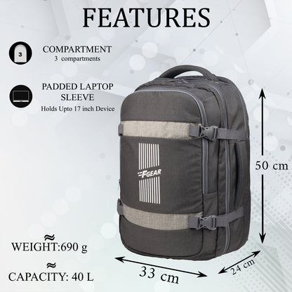 Road Runner 40L Melange Dk Grey Laptop Backpack