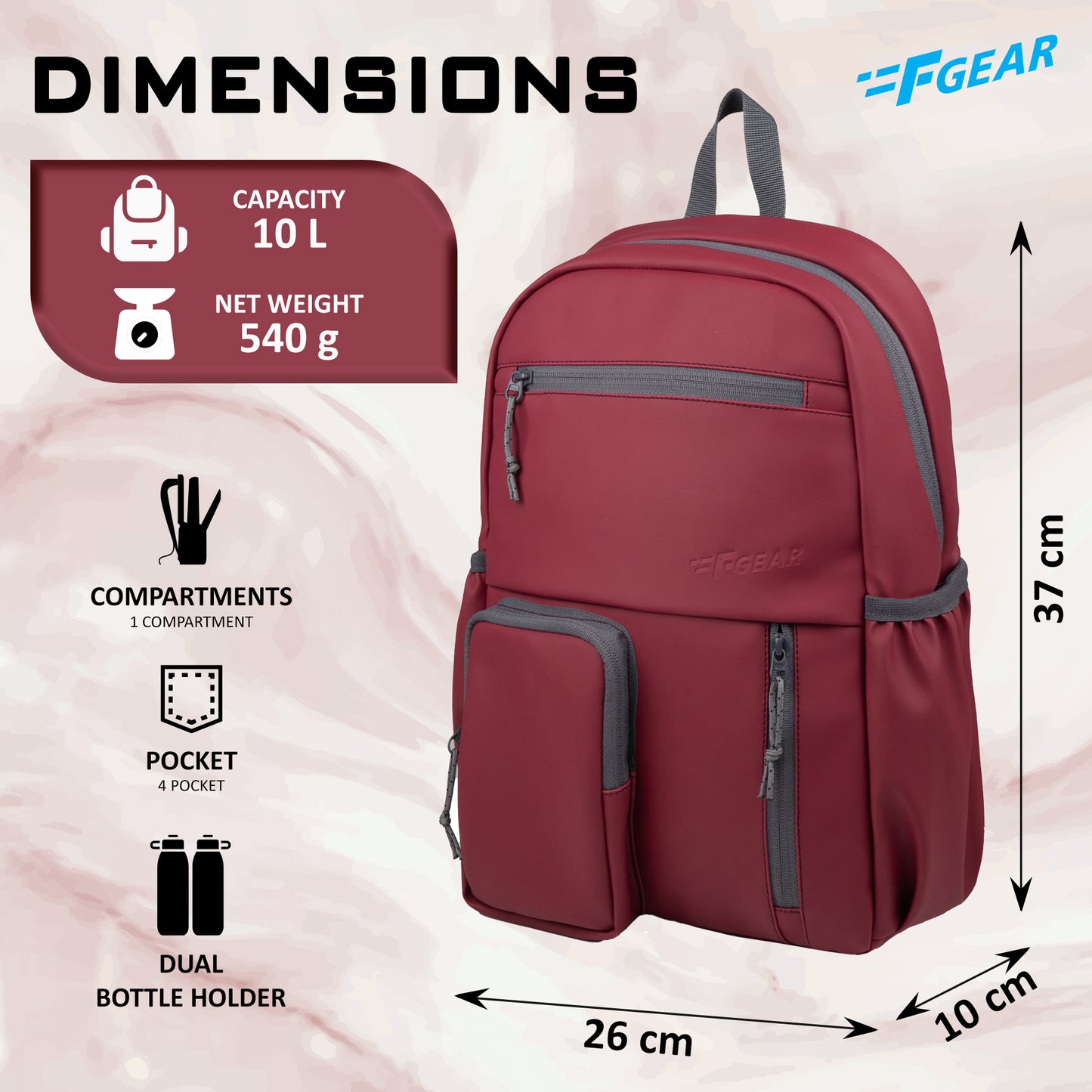 Blaze 10 L Maroon Backpack