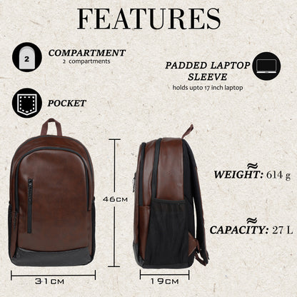 Bi Frost Executive 27L Brown Laptop Backpack