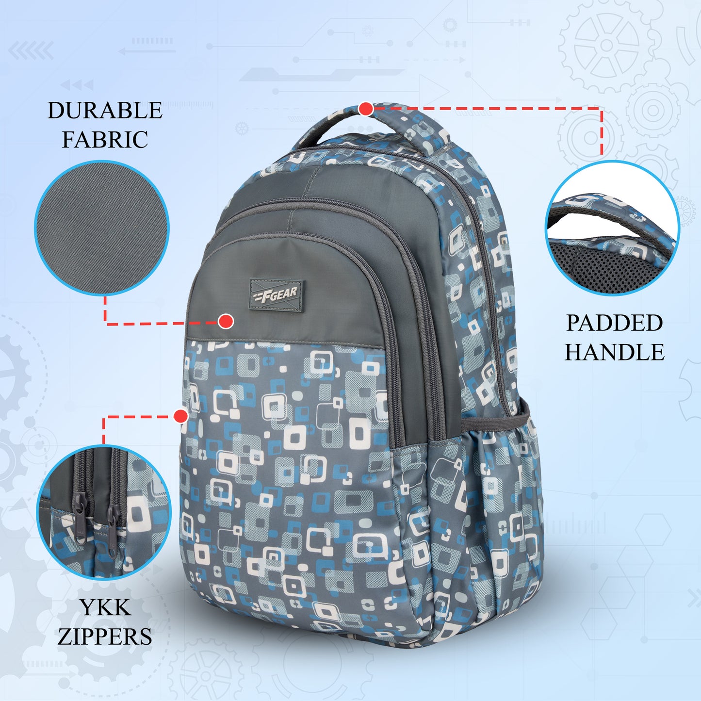 Fable 24L Oxford Grey Square Backpack