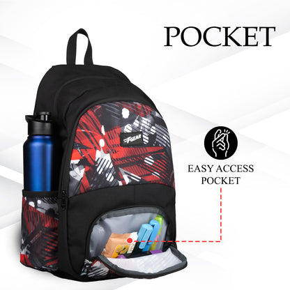 Bora 21L Geometric Black Red Backpack