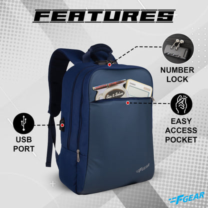 Harvey 25L Matt Navy Blue Laptop Backpack