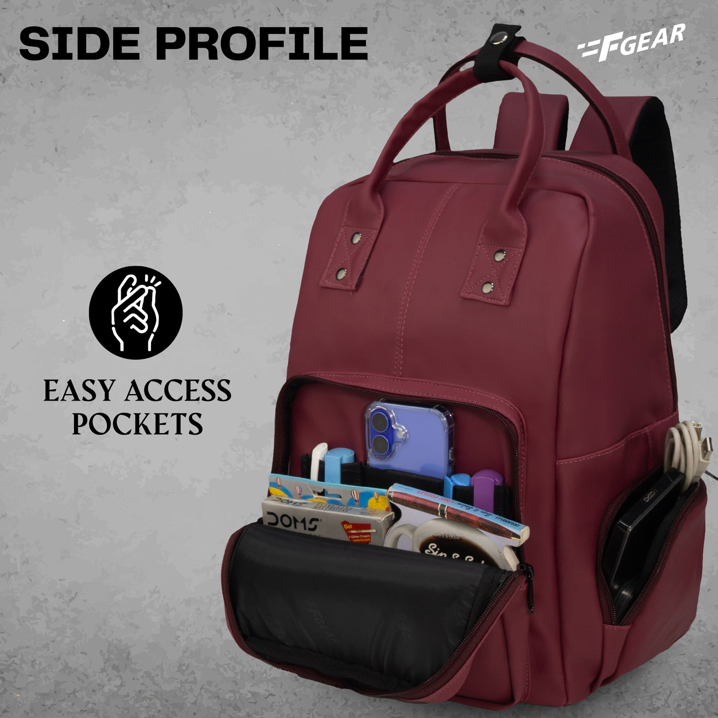 Judy 19L Maroon  Laptop Backpack