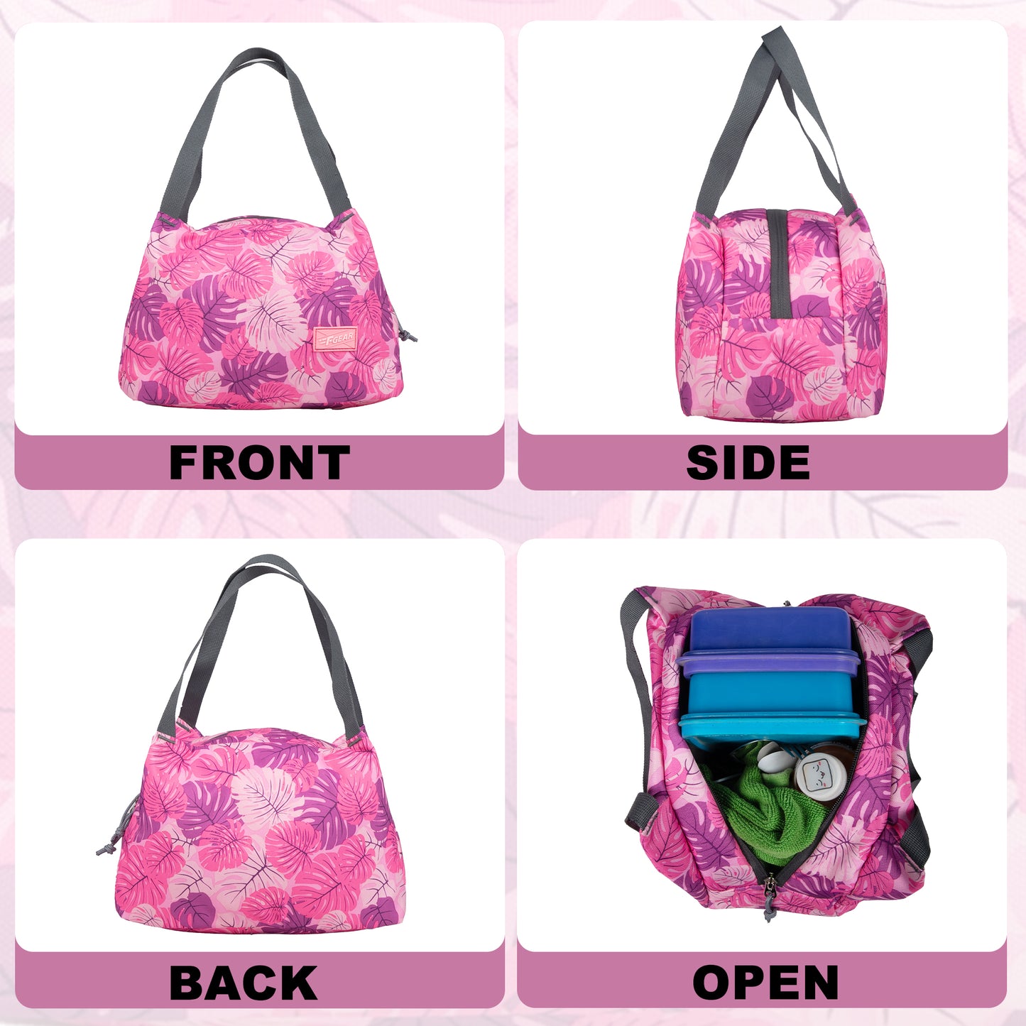 Tidbit 6L Tropical pink and purple Lunch bag