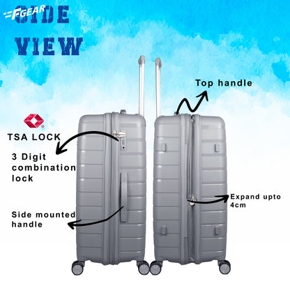 PPS27 28" Light Grey Expandable Large Check-in Suitcase