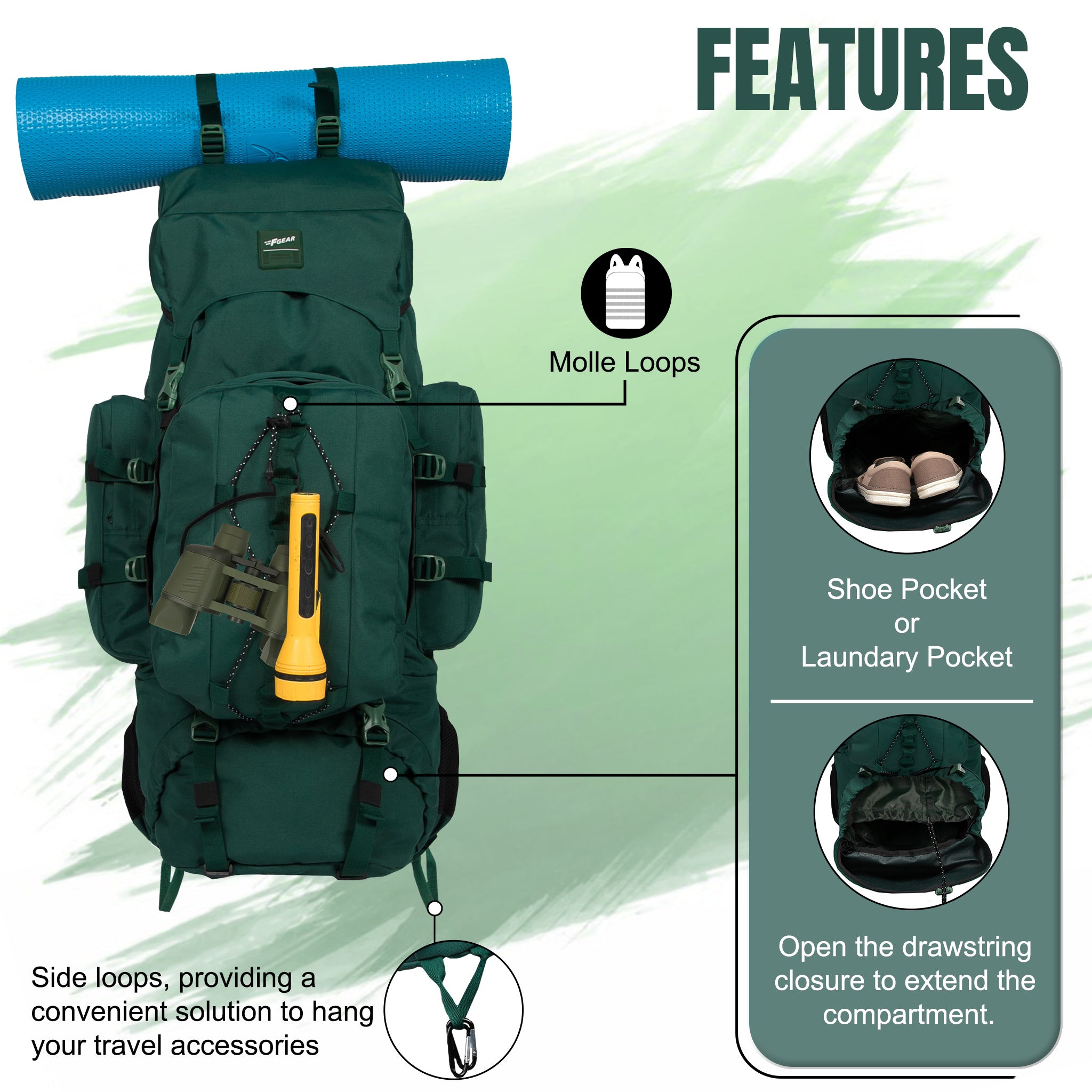 Detachable rucksack side pockets best sale