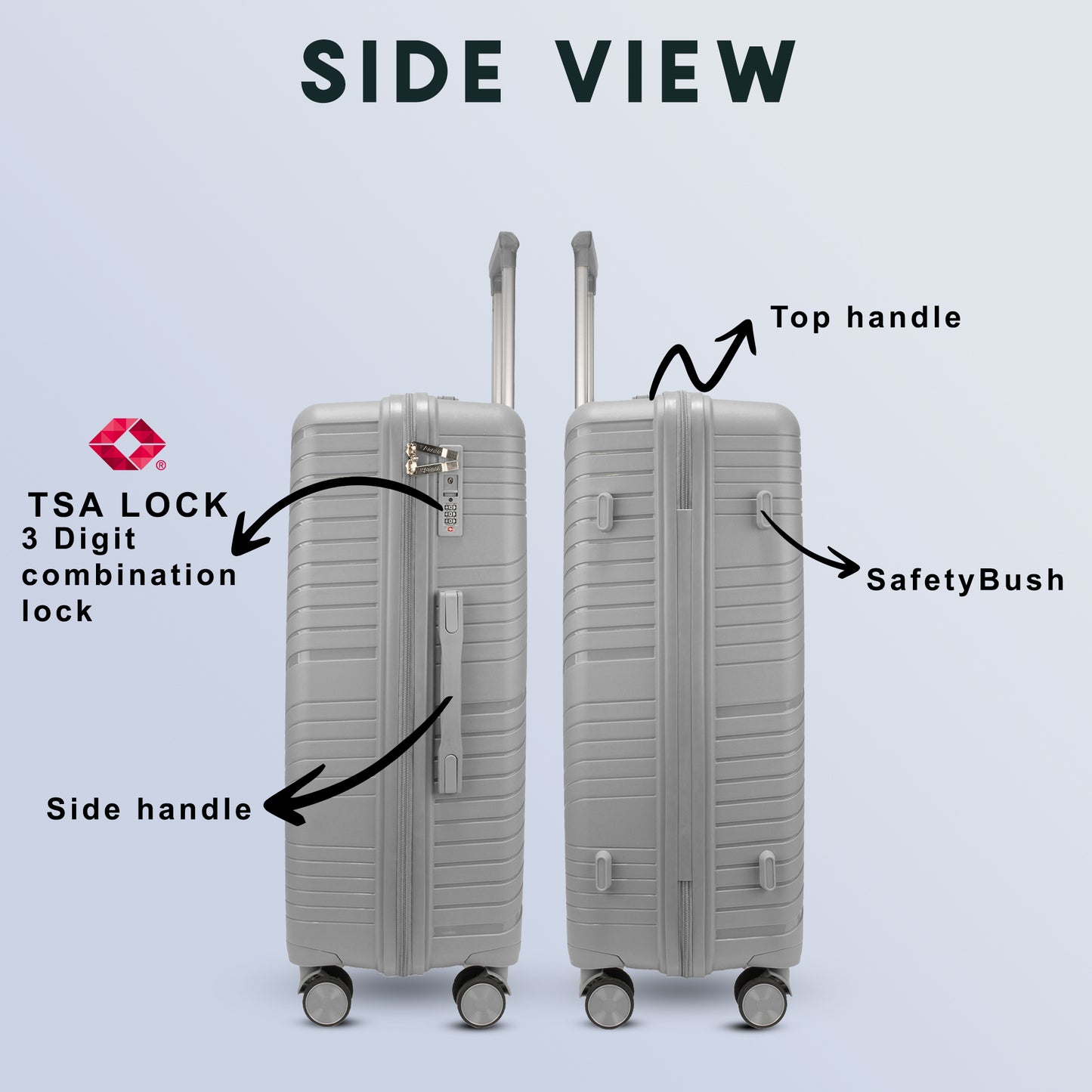 PPS33 26" Light Grey Check-in Medium Suitcase