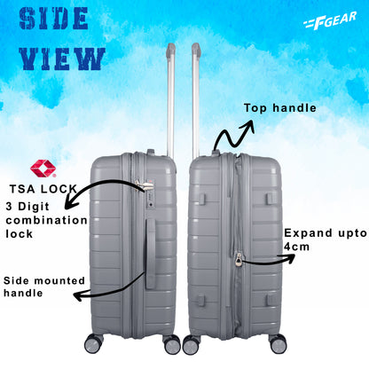 PPS27 24" Light Grey Expandable Medium Check-in Suitcase