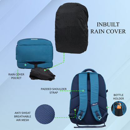 Ember 36L Aqua Blue Backpack with Rain cover