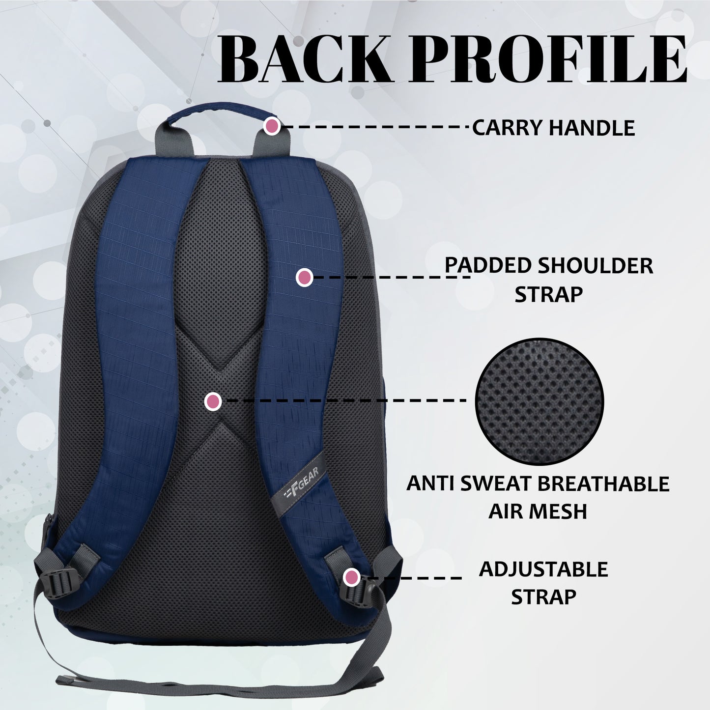 Theodore 21L Navy Blue Anti-Theft Laptop Backpack