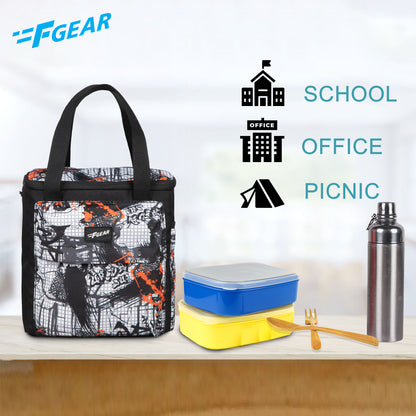 Hoover 7L Graphic Black Orange  Lunch Bag