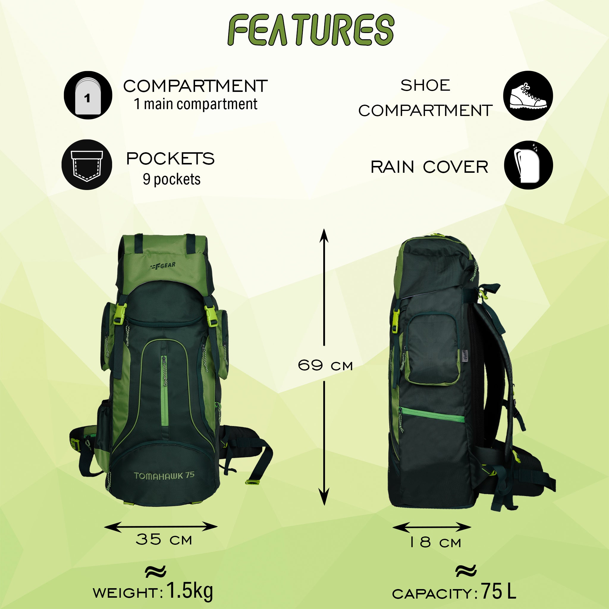 75l travel backpack hotsell