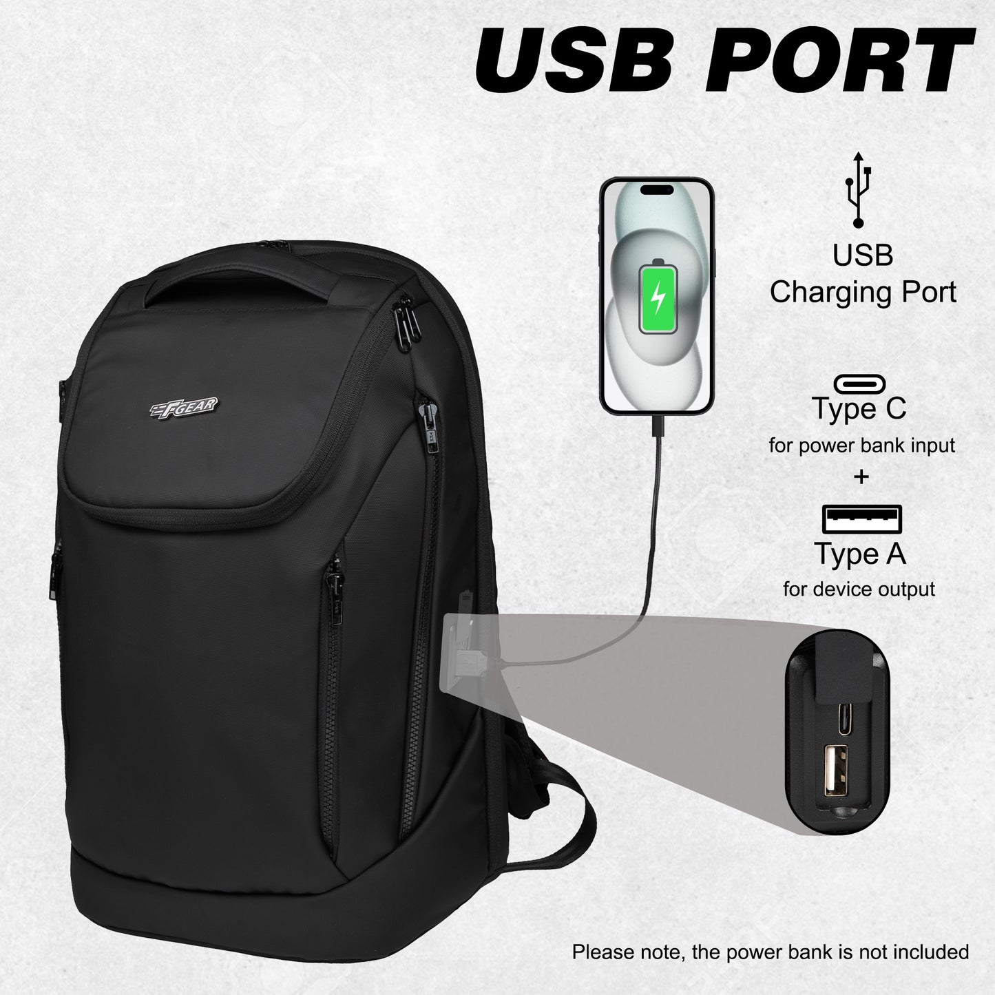 Havelock 27L Laptop Backpack with USB Port