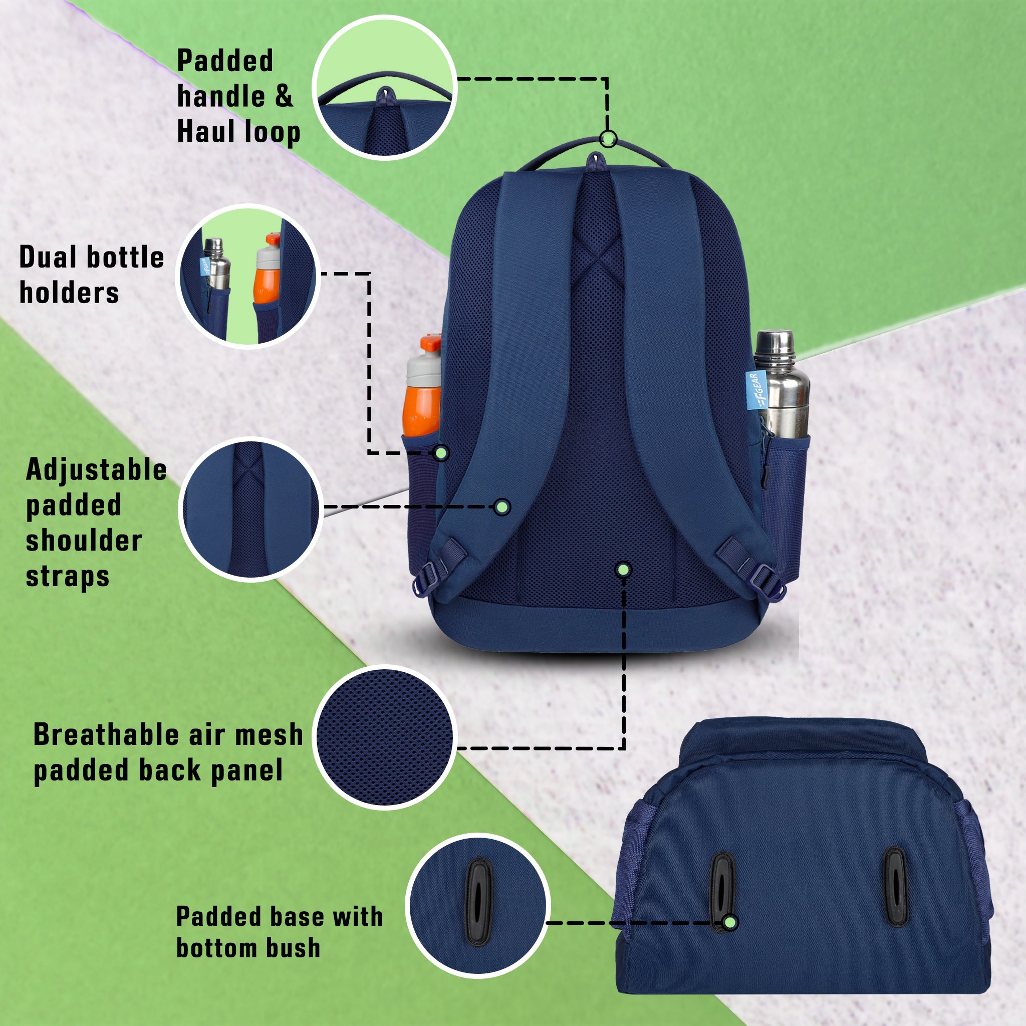 Padded back outlet backpack