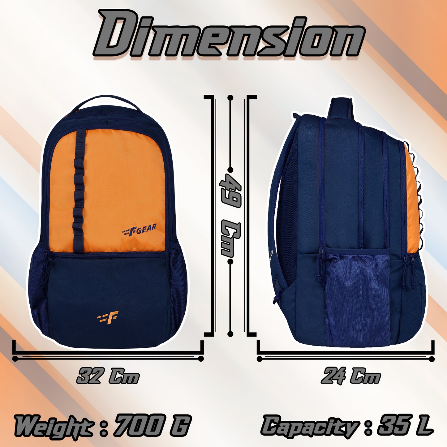 Dynamo 35L Orange Navy Backpack