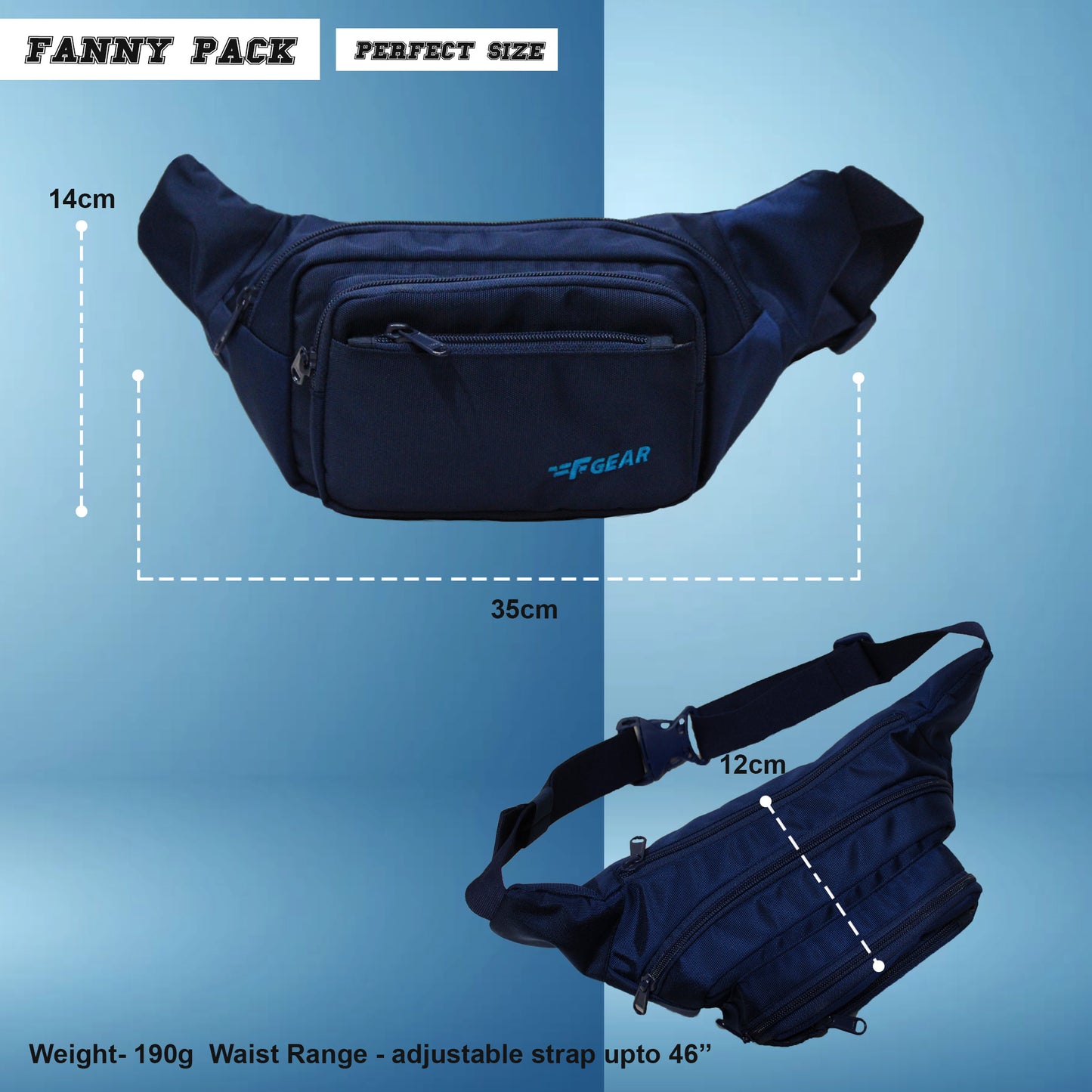 Miles Guc Navy Blue Waist Bag