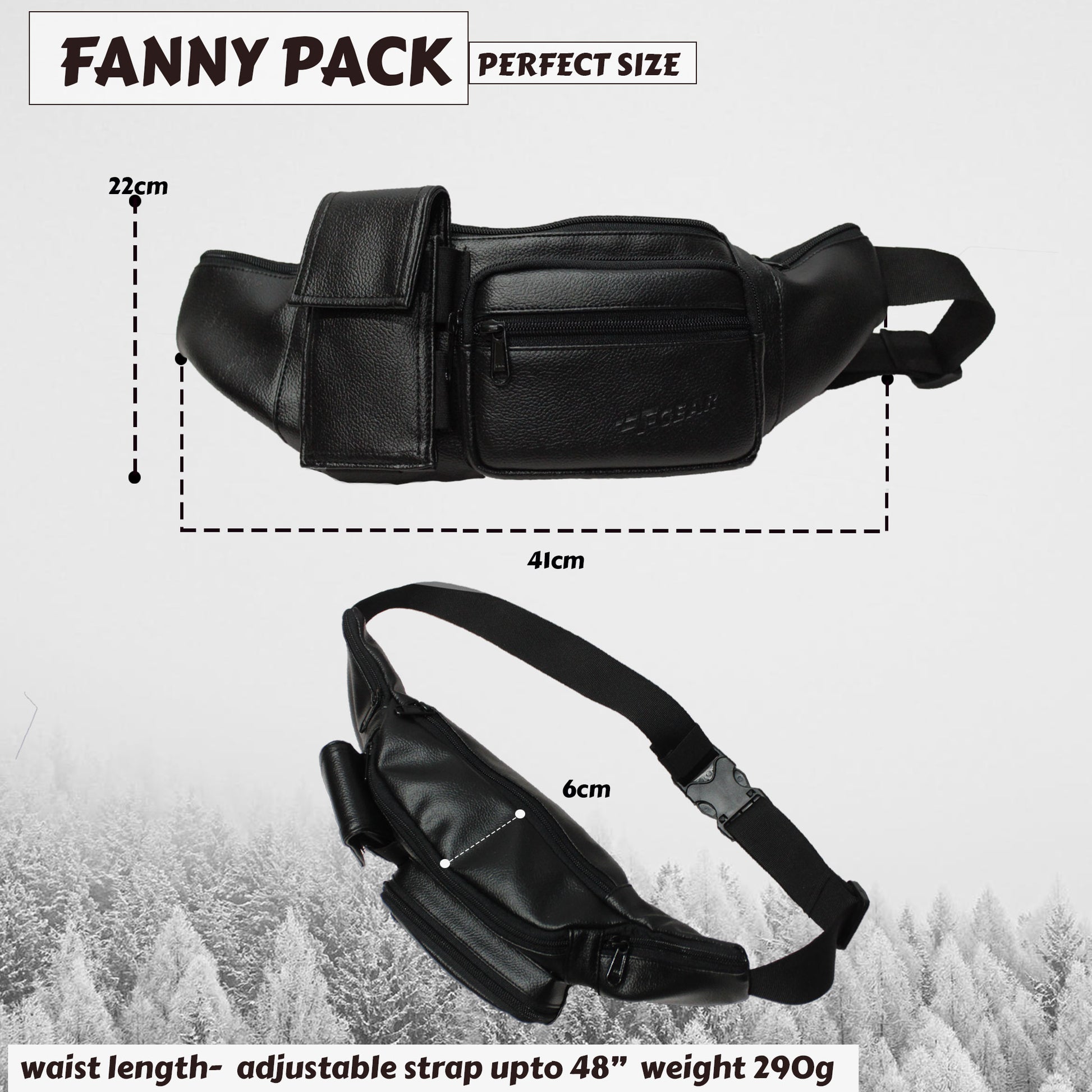 LEATHER FANNY PACK / LEATHER WAIST BAG - SADDLE - Go Forth Goods ®