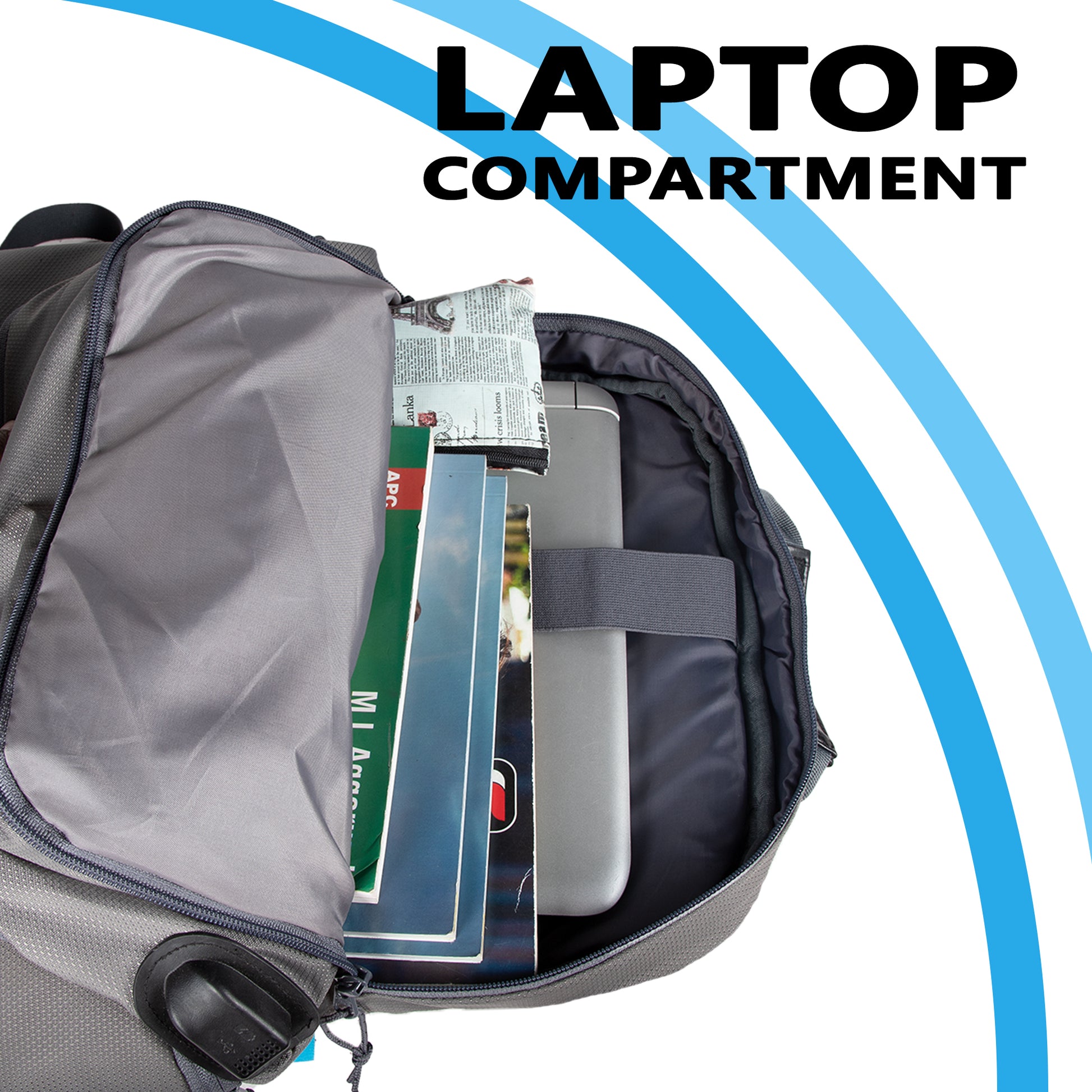 Large Capacity Lu 23L Grey Backpack For Students With Laptop