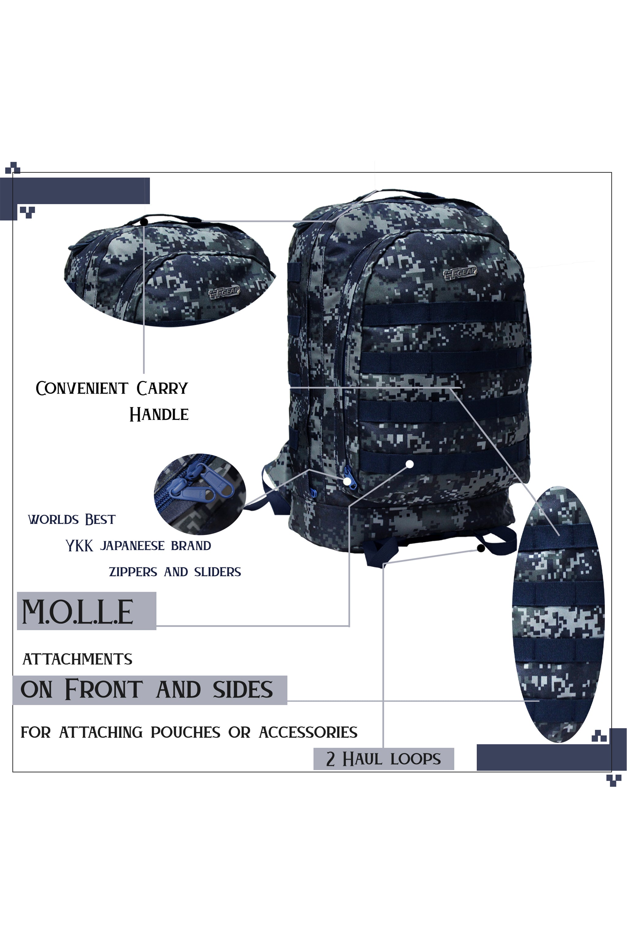 Navy digital 2024 camo backpack