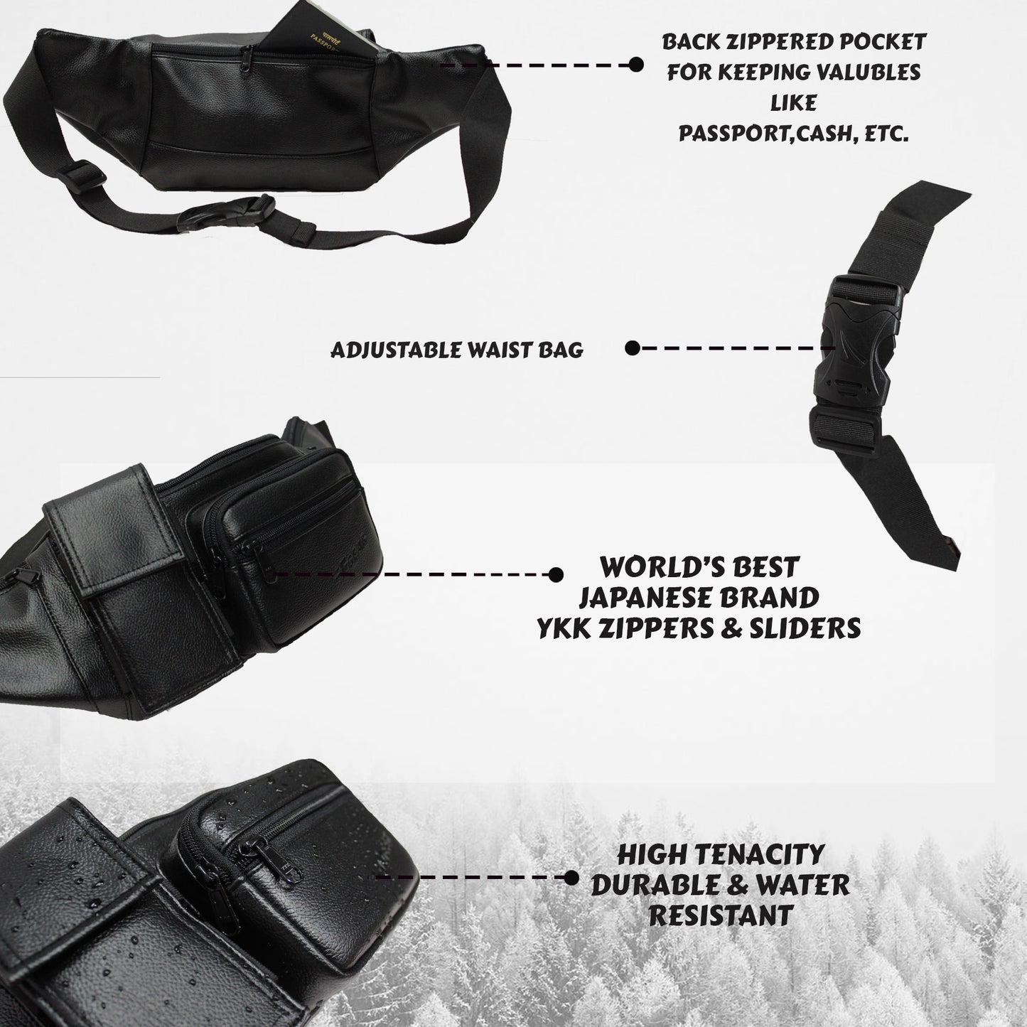 Potent Black Waist Bag