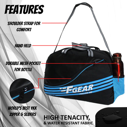 Aral 46L Black Travel Duffel Bag