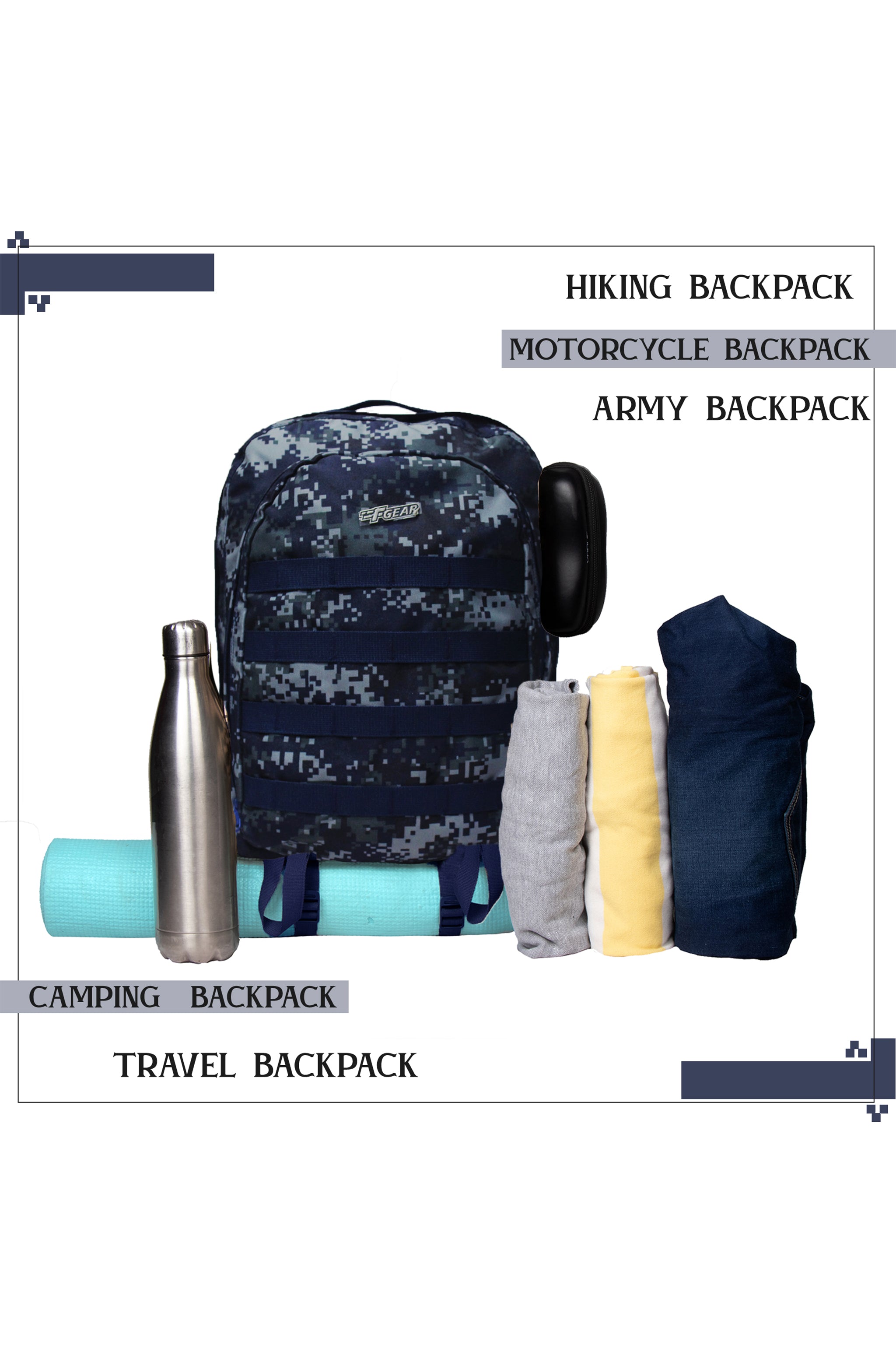 Navy digital shop camo backpack