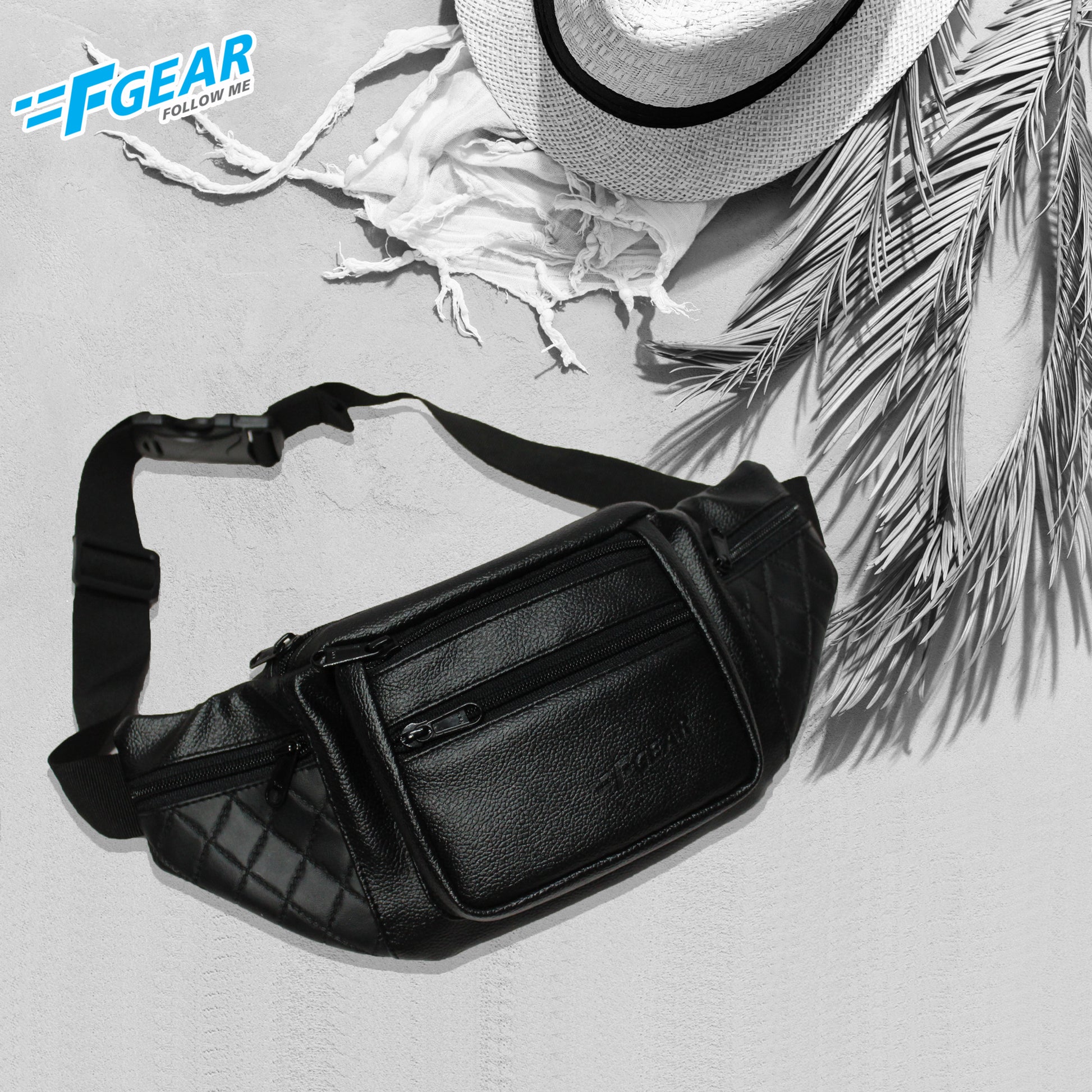 Czar Black Waist Bag – F Gear.in