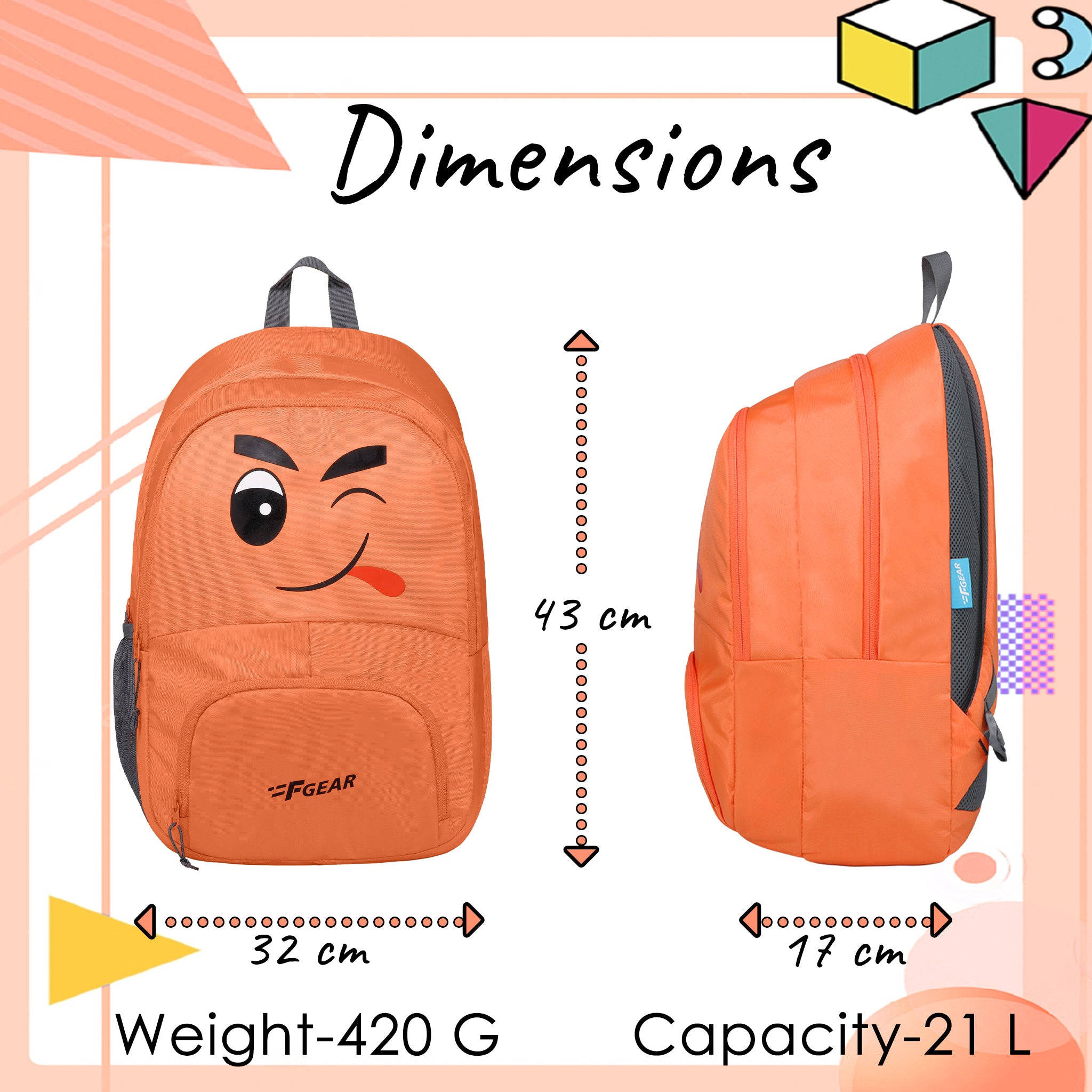 Orange colour school clearance bag