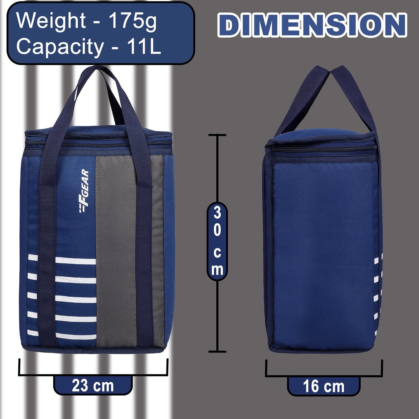 Munch 11L Navy Grey Lunch Bag