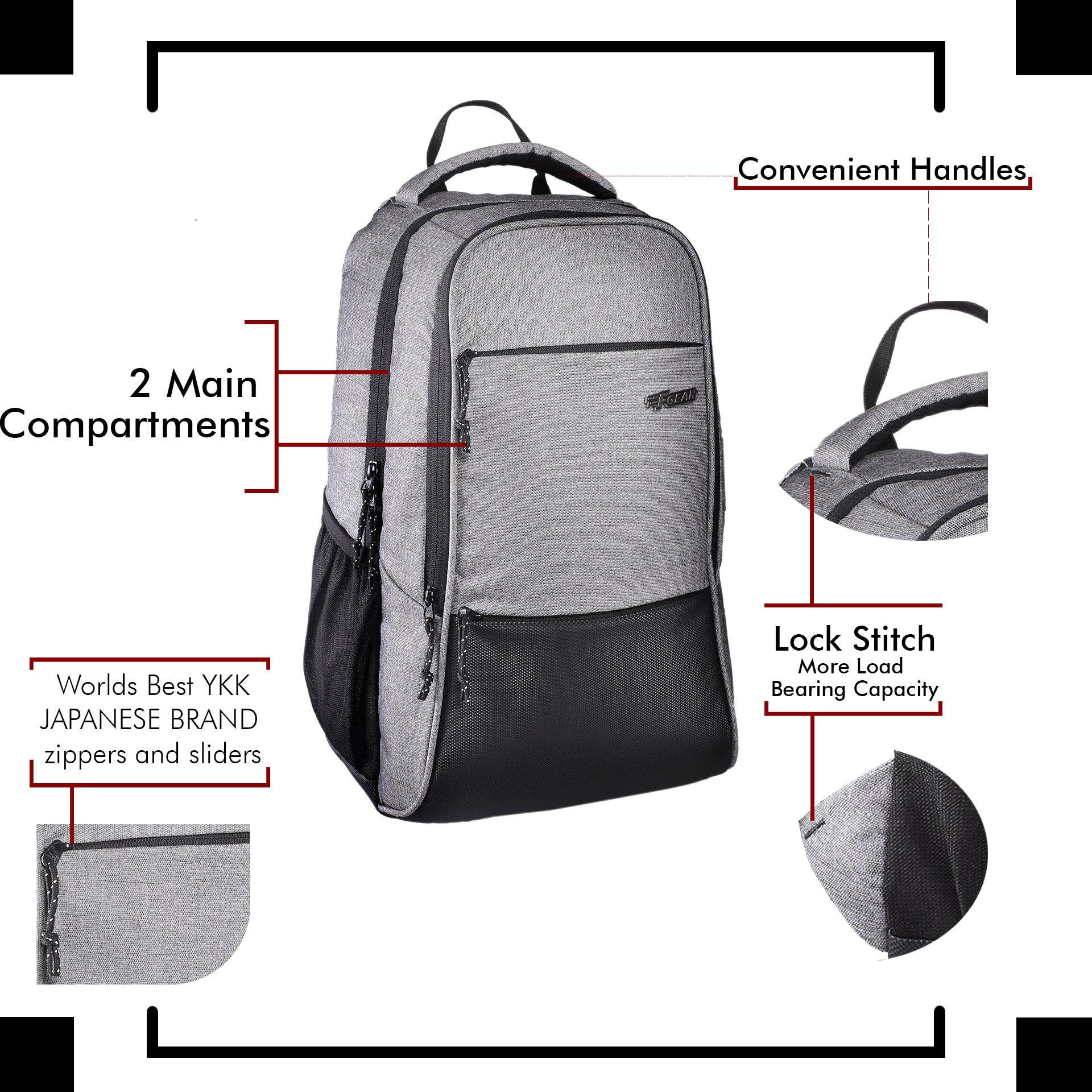 Arigato 32L Melange Light Grey Laptop Backpack – F Gear.in